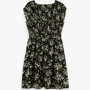 Scotch & Soda V-Neck Fit & Flare Mini Floral Dress in Size 40